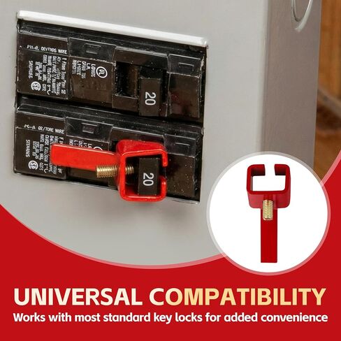 20 مجموعة من قفل القاطع العالمي من الفولاذ الأحمر، جهاز قفل قاطع الدائرة المطلي بالمسحوق، للاستخدام الصناعي والمنزلي (UBL1-RED) in Kuwait