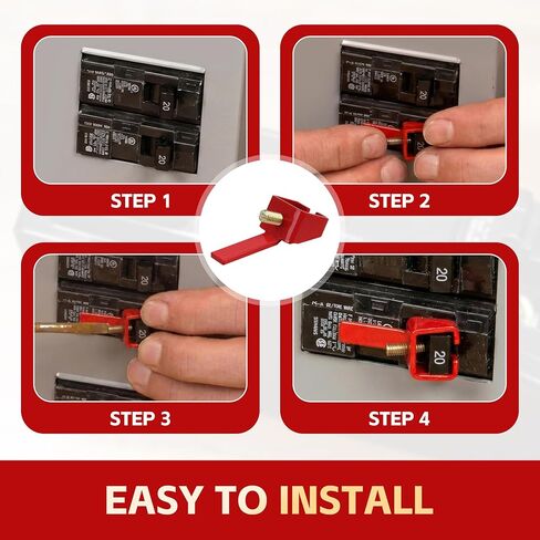 20 مجموعة من قفل القاطع العالمي من الفولاذ الأحمر، جهاز قفل قاطع الدائرة المطلي بالمسحوق، للاستخدام الصناعي والمنزلي (UBL1-RED) in Kuwait