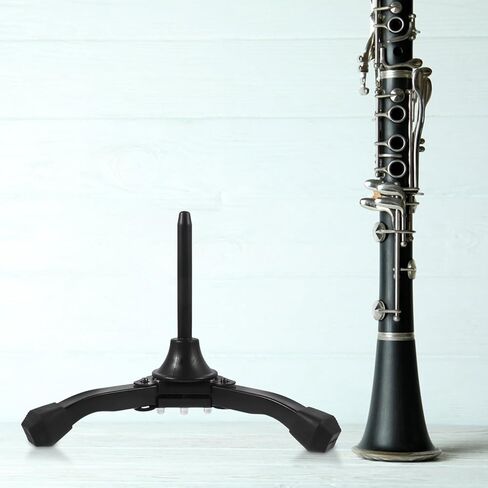 Garneck Clarinet Stand Folding Tripod Holder Wind Instrument Support with Non-slip Base Compact Black 16x10x3cm for Portable Music Accessories in Saudi Arabia