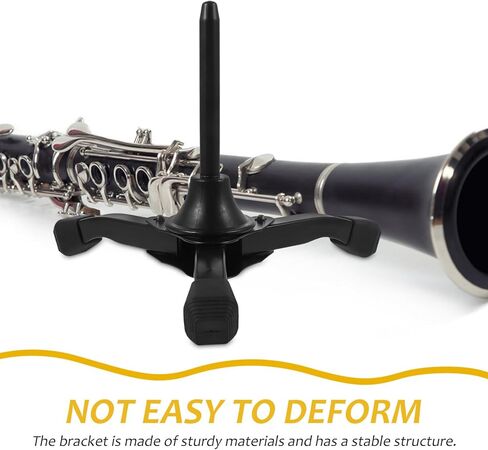 Garneck Clarinet Stand Folding Tripod Holder Wind Instrument Support with Non-slip Base Compact Black 16x10x3cm for Portable Music Accessories in Saudi Arabia
