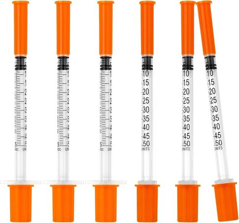 U 100 0.5 mL 30 Gauge 1/2 Inch Syringes, Lab Dispensing Syringe with Needle, Individual Wrapped, 20 Pack in Kuwait