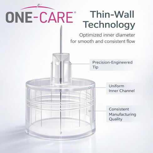 ONE-CARE Pen Tips 33G x 4 mm (5/32") – Ultra-Fine Design, Thin-Wall Flow Technology, Universal Twist-On Fit, Individually Sealed, 100 Count in Kuwait