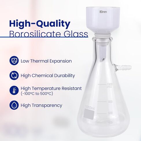 1000ml Burchner Vacuum Filtration and 15ml Pressure Bottle in Saudi Arabia