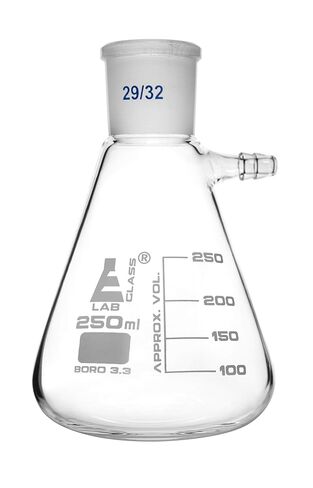 EISCO Buchner Filtering Flask, 250ml - 29/32 Socket Size, Interchangeable Joint - Side Arm - Borosilicate 3.3 Glass in Saudi Arabia
