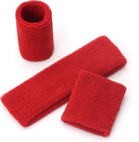 Solid Dark Red Color Sweat Band Headbands and Wrist Bands Set, Sweatbands for Men Women, Moisture Wicking Head Band, Football Wristbands,Sports Headband for Running Workout in Saudi Arabia