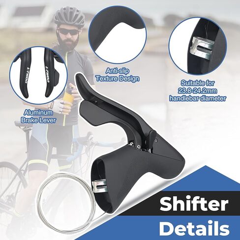 L-TWOO Road Bike Groupset 1 x 9 Speed Includes Bike Shifter Set and Rear Derailleur Bicycle Shifter Set with Shifter Lever for Road Bicycle Compatible with Shimano in Kuwait