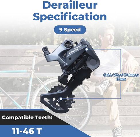 L-TWOO Road Bike Groupset 1 x 9 Speed Includes Bike Shifter Set and Rear Derailleur Bicycle Shifter Set with Shifter Lever for Road Bicycle Compatible with Shimano in Kuwait