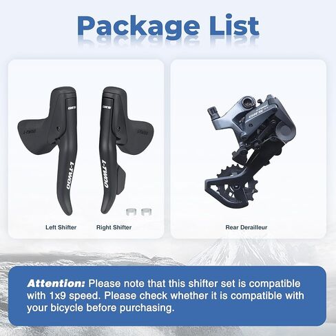 L-TWOO Road Bike Groupset 1 x 9 Speed Includes Bike Shifter Set and Rear Derailleur Bicycle Shifter Set with Shifter Lever for Road Bicycle Compatible with Shimano in Kuwait