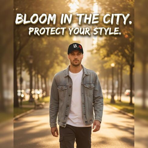 LA Rose Embroidered Baseball Cap for Men and Women – Adjustable Durable Polyester Dad Hat, Breathable Stylish Sun Hat in Saudi Arabia