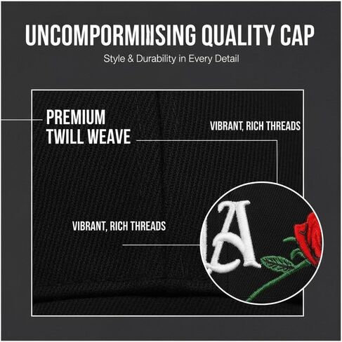 LA Rose Embroidered Baseball Cap for Men and Women – Adjustable Durable Polyester Dad Hat, Breathable Stylish Sun Hat in Saudi Arabia