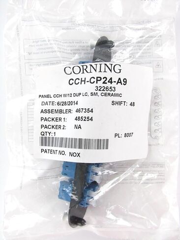 Corning CCH-CP24-A9 Fiber Adapter Panel, 12 LC Duplex OS2 SM Singlemode Adapters in Kuwait
