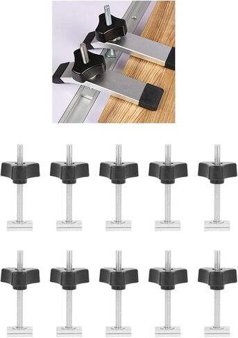 10 Set T Track Bolts, 8mm Thread Bolts and Nuts Stainless Steel T Track Accessories for Woodworking Positioning and Fixing in Saudi Arabia