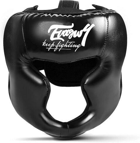 أغطية رأس الملاكمة للبالغين والشباب - أغطية رأس MMA ذات وجه مغلق للسجال، الملاكمة التايلاندية، الكيك بوكسينغ - خوذة تدريب ممتصة للصدمات قابلة للتعديل مع شريط لاصق وحلقة in Kuwait