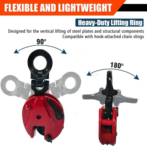 Vertical Plate Lifting Clamp,1760lbs Capacity Heavy Duty Steel Plate Clamp 0.8T with 0.8 Inch Jaw Opening, Industrial Lifting Clamp for Sheet Metal and Steel Plate Handling in Saudi Arabia