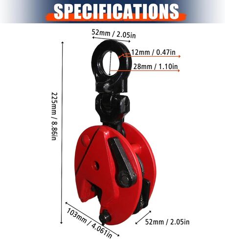 Vertical Plate Lifting Clamp,1760lbs Capacity Heavy Duty Steel Plate Clamp 0.8T with 0.8 Inch Jaw Opening, Industrial Lifting Clamp for Sheet Metal and Steel Plate Handling in Saudi Arabia