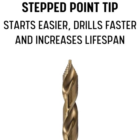Drill America 5 Piece Cobalt Stepped Point Drill Bit Set with Quick Change Hex Shank in Saudi Arabia