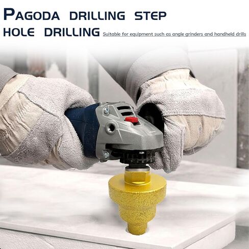 قطعتان من رؤوس المثقاب الأساسية الماسية 3 في 1 - فتاحة فتحات 20 مم/ 35 مم/ 50 مم مع خيط M10 وقضيب تحويل للرخام والبلاط والخرسانة والجرانيت والكوارتزيت in Kuwait