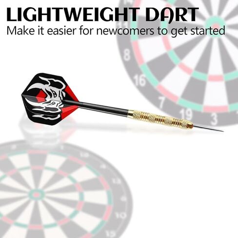 Yotsuba Steel Tip Darts, 18 Pack Professional Metal Dart Set with 24 Flights (8 Patterns), Darts for Dart Board in Kuwait