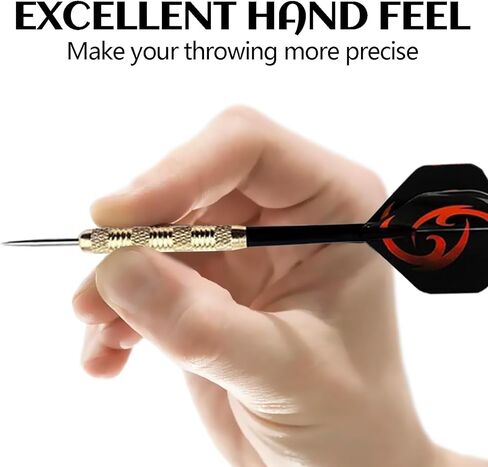 Yotsuba Steel Tip Darts, 18 Pack Professional Metal Dart Set with 24 Flights (8 Patterns), Darts for Dart Board in Kuwait