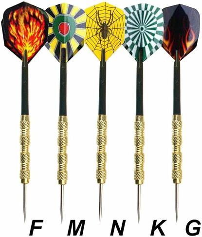 Yotsuba Steel Tip Darts, 18 Pack Professional Metal Dart Set with 24 Flights (8 Patterns), Darts for Dart Board in Kuwait