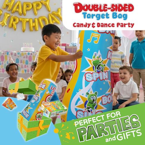 INFLATABLE DUDES Target Bag - Double-Sided - Gummibär & Friends 47 Inches | Kids Punching Bag | Already Filled with Sand | Gummy Bear Bop Bag | Gummibar | Punching Bag for Kids – (Officially Licensed) in Kuwait