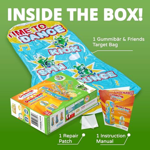 INFLATABLE DUDES Target Bag - Double-Sided - Gummibär & Friends 47 Inches | Kids Punching Bag | Already Filled with Sand | Gummy Bear Bop Bag | Gummibar | Punching Bag for Kids – (Officially Licensed) in Kuwait