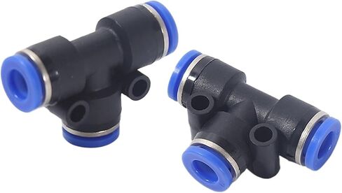 1 قطعة غطاء أزرق من البولي إيثيلين ثلاثي الاتجاه على شكل حرف T موصل أنابيب الهواء البلاستيك التوصيل السريع مقاوم للضغط السريع Pe-4/6/8/10/12/16(T-shapeteepe8) in Kuwait