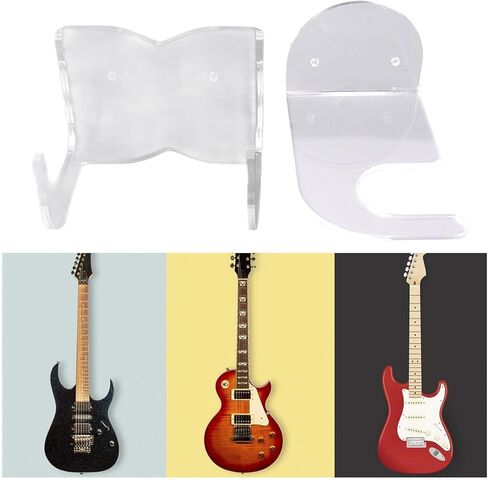 حامل جداري للجيتار الكهربائي، حامل مثبت على الحائط من الأكريليك الفاخر مع مجموعة سهلة التركيب للعرض والتخزين، عبوتان in Kuwait