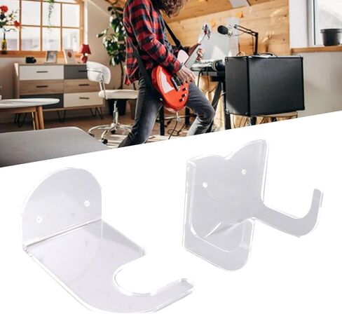 حامل جداري للجيتار الكهربائي، حامل مثبت على الحائط من الأكريليك الفاخر مع مجموعة سهلة التركيب للعرض والتخزين، عبوتان in Kuwait