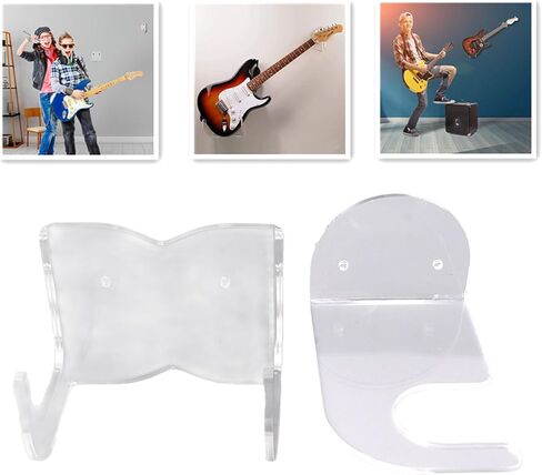 حامل جداري للجيتار الكهربائي، حامل مثبت على الحائط من الأكريليك الفاخر مع مجموعة سهلة التركيب للعرض والتخزين، عبوتان in Kuwait