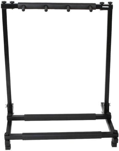 حامل جيتار قابل للطي من 3 طبقات - حامل حديد عالي التحمل للجيتار الصوتي والكهربائي والباس، أسود in Kuwait