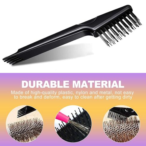 1 أداة تنظيف فرشاة الشعر و2 مشط معدني - مجموعة تنظيف مشط فعالة للشعر والغبار وإزالة الوبر في المنزل والصالون in Kuwait