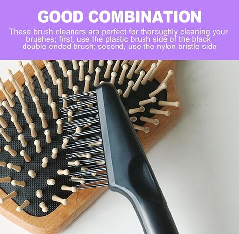 1 أداة تنظيف فرشاة الشعر و2 مشط معدني - مجموعة تنظيف مشط فعالة للشعر والغبار وإزالة الوبر في المنزل والصالون in Kuwait