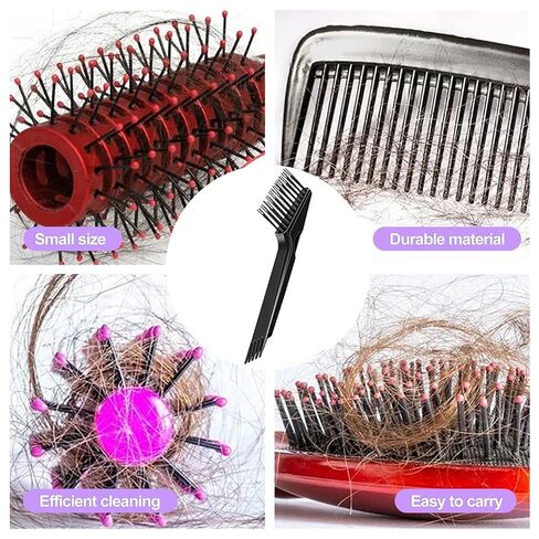 1 أداة تنظيف فرشاة الشعر و2 مشط معدني - مجموعة تنظيف مشط فعالة للشعر والغبار وإزالة الوبر في المنزل والصالون in Kuwait