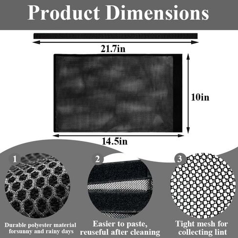 3 قطع من جهاز التقاط الوبر المجفف، مصيدة الوبر بفتحة تهوية للمجفف مع شرائط لاصقة، كيس غبار الوبر بفتحة تهوية للمجفف قابل لإعادة الاستخدام، فتحة تهوية للمجفف الداخلي والخارجي لالتقاط الوبر والغبار in Kuwait