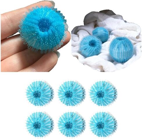 6 Pack Washing Machine Hair Removal Balls, Reusable Cleaning Balls for Washing Machine Cleaning in Saudi Arabia