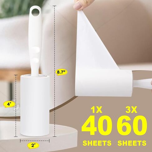 Extra Sticky Lint Rollers Pet Hair Remover for Laundry Clothes Furniture Carpet,Total 100 Sheets Lint Rollers Refills Dog Cat Hair Lint Remover Brush Couch in Saudi Arabia