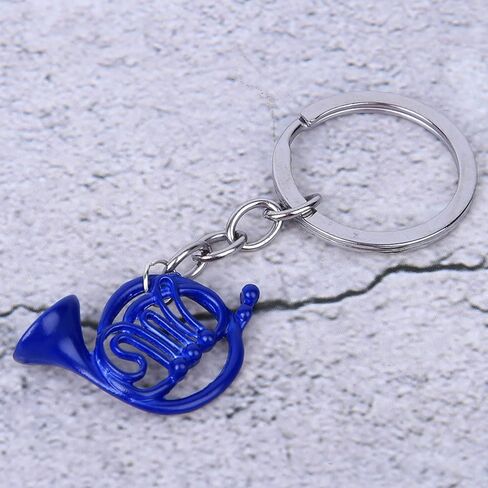 plplaaoo Blue French Horn Keychain,Blue French Horn How I Met Your Mother Mini Keychain Key Ring French Horn Shape Accessories Bag Keychain Charm Pendant Jewelry Giftblue Women Men keychain in Saudi Arabia