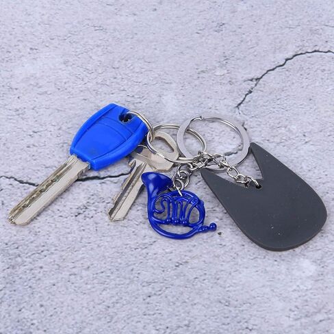 plplaaoo Blue French Horn Keychain,Blue French Horn How I Met Your Mother Mini Keychain Key Ring French Horn Shape Accessories Bag Keychain Charm Pendant Jewelry Giftblue Women Men keychain in Saudi Arabia