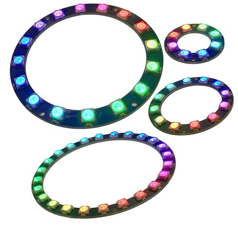 EEEEE RGB 8/12/16/24، مجموعة حلقات LED LED، 5050 لون كامل، WS2812 / WS2812B متضمنة رموز تحكم فردية قابلة للعنونة. in Kuwait