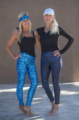 Slipins Sea Legs Leggings for Women, High-Waisted Leggings with UPF Protection, Perfect for Yoga, Surfing, Diving, Snorkeling, Gym, and Other Activities, Aqua Mermaid, Medium in Kuwait