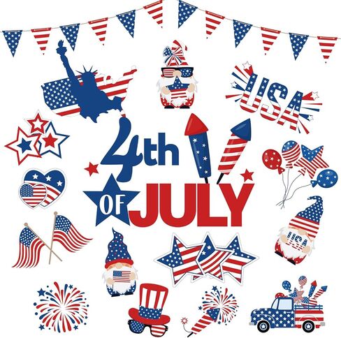 Harloon 78 Pcs 4th of July Bulletin Board Set Veterans Memorial Day Classroom Decorations Patriotic Bulletin Board Decor for School American Flag Independence Day Memorial Day Party Favors in Kuwait