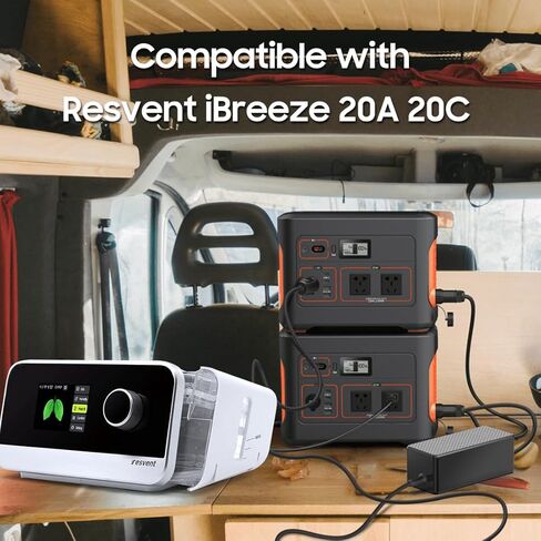 24V Car Charger DC Adapter Compatible with Resvent iBreeze APAP CPAP Machine 20A, 20A Pro, 20C, 20C Pro, iBreeze 25S 25A 25ST 25STA 30ST 30STA DA60-220S24-W1 JE01-40-006HM Auto Power Cord in Saudi Arabia