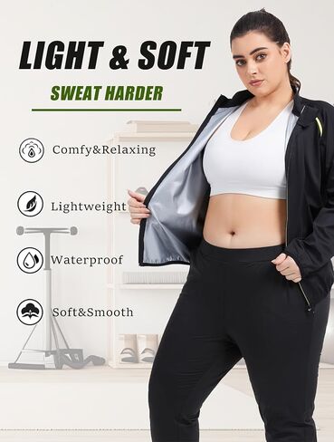 Sauna Jackets for Women Plus Size Long Sleeves Zipper Sauna Shirt Sweat Body Shaper for Workout Gym Exercise in Saudi Arabia