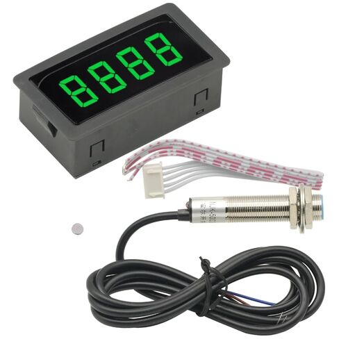 Tachometer 4 Digital LED Tach RPM Speed Meter,Digital Speedometer with Hall Proximity Switch Sensor NPN in Saudi Arabia