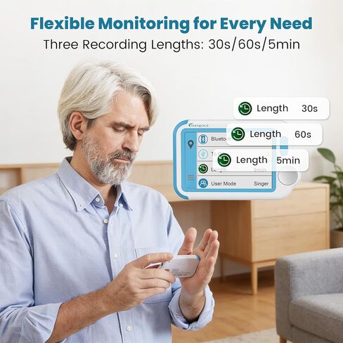 Heart Monitor for Home Use, Portable Heart Device with Touch Screen and Storage, Compatible with PC and Smartphone, Rechargeable Battery, HHM4 in Saudi Arabia