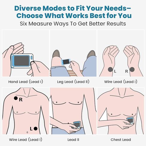 Heart Monitor for Home Use, Portable Heart Device with Touch Screen and Storage, Compatible with PC and Smartphone, Rechargeable Battery, HHM4 in Saudi Arabia