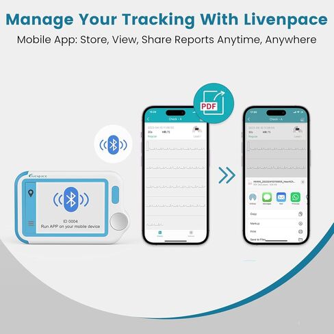 Heart Monitor for Home Use, Portable Heart Device with Touch Screen and Storage, Compatible with PC and Smartphone, Rechargeable Battery, HHM4 in Saudi Arabia