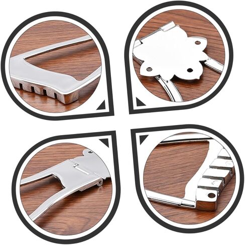 LIFKOME GA418A Guitar Tailpiece Bridge 6-String Chrome Saddle for Electric Guitar Accessories Adjustable Drawing String Board Compatible in Saudi Arabia