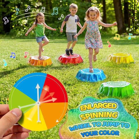 Flooyes Stepping Stones for Kids, 6pcs Light up & Music Non-Slip Stepping Stones, Sensory Toy for Toddler Balance & Coordination Skills, Indoor & Outdoor Toys, Toys for Toddlers Ages 3-5 in Kuwait